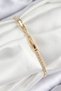 Brass Zircon Stone Pink Heart Model Gold Color Women's Bracelet - 2