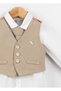 0-3 Years Old Plaid Pattern Trousers Vest Shirt Tie 3-Piece Boy's Holiday Suit 15321 - 4