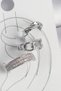 Brass Silver Color Zircon Stone 3-Piece Chain Spiral Model Women's Cartilage Earrings