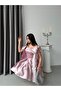 Powder Bow Strap Short Organza Homecoming Dress - 5