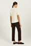 Beige Shirt Collar Buttoned Short Sleeve Blouse - 3