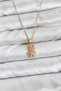 316L Steel Chain Gold Color Teddy Bear Model Zircon Stone Women's Necklace