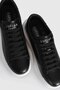 Women's Black/White Leather Sneaker - Thick Soled Casual Daily Shoes - 7