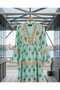 Women's Bohemian Embroidered Turquoise Dress
