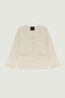 Ecru Pearl Buttoned Women's Jacket - 5