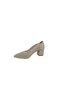 İzlife 714 Women's Cream Lace Shimmering Pointed Toe Low Heel Evening Dress Shoes - 3
