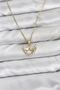 316L Steel Chain Gold Color Heart and Bow Model Zircon Stone Women's Necklace