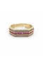 Adjustable Gold Color Ring with Fuchsia Stone Stripe Detail