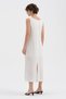 Women's 100% Linen Striped Sleeveless Design Long Dress - 2