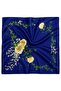Women's Cobalt Blue Floral Silky Satin Scarf 70X70
