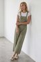Women's Green Gabardine Gardener Overalls with Front Pockets and Straps Alc-X12186 - 2