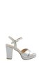 Lame Satin Cross Strap Platform Heeled Women's Shoes (046 260395)