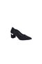 İzlife 714 Women's Black Lace Sparkly Pointed Toe Low Heel Evening Dress Shoes - 2