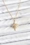 316L Steel Gold Color Zircon Stone Polar Star Model Women's Necklace - 2