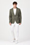 Muller Men's Khaki 360 Stretch Knitted Lycra Mono Collar Sports Blazer Jacket - 7