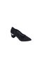 İzlife 714 Women's Black Lace Sparkly Pointed Toe Low Heel Evening Dress Shoes - 5