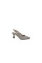 Egestyle 210 Women's Cream Closed Toe Open Back Low Heeled Large Size Shoes 41 42