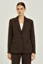 Bitter Brown Double Buttoned Women's Blazer Jacket