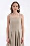 Women's Woven Lycra Fabric Sleeveless Design Long Dress - 3