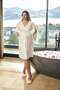 Double-Breasted Collar Short Sleeve Maternity Nightgown Cossybyaqua 26629-40