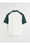 White Polo Collar Printed Men's T-Shirt