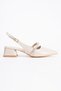 Open Back, Stone Detailed, Pointed Toe, Low Heel, Daily Ballerina Women's Heeled Shoes - 3