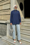 Buttoned Hijab Shirt 612137 - Dark Blue - 5