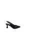210 Women's Black Closed Toe Open Back Low Heeled Large Size Shoes 41 42
