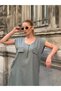 Zipper Detailed Tencel Fabric Turquoise Dress – Comfortable Fit for Casual Elegance - 6