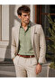 Men's Olive Green Pinstripe Long Sleeve Shirt - 6