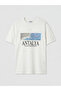 White Crew Neck Antalya Printed Boys' T-Shirt