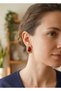 Burgundy Color Square Model Vintage Women's Earrings