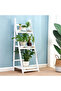 Foldable Ladder Plant Stand – Solid Wood 3-Tier Shelf for Indoor & Outdoor Use