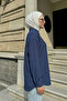 Buttoned Hijab Shirt 612137 - Dark Blue - 3