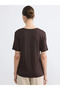 Brown V-Neck Women's T-Shirt - 4