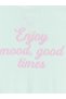 Green Crew Neck Slogan Printed Girl's T-Shirt