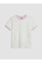 Ecru Crew Neck Soft Touch Girl's T-Shirt - 2