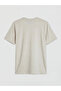 Beige Crew Neck Bear Teddy Embroidered Men's T-Shirt - 2