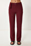 Belt Detailed Modal Top and Bottom Set Lnt0032 Bordo - 4