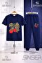 Children's Cherry Leopard Ribbon Cherry Writing 3-Piece T-Shirt Tracksuit Set - 4