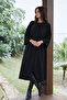 Women's Trend Relax Fit Stylish Black Oversize Cashmere Coat Poncho - 6