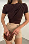 Women's Draped Gathered Short Sleeve Blouse - 3