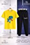 Children's Rawr Dino Basket 3Lu 3LÜ T-Shirt Tracksuit Set in Square - 4