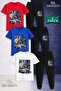 Children's Car Blue Multiple Square 3L T-Shirt and Sweatpants Set