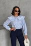 Women's Baby Blue Stylish Collar Detailed Long Sleeve Shirt - 3