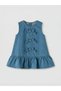 Blue Bowknot Baby Girl Jean Dress - 4