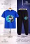 Children's Wolf Gray Turquoise Tvl 3-Piece T-Shirt Tracksuit Set - 3