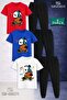 Children's Panda Skateboard Colorful Note 3Lu in a Square 3L T-Shirt and Sweatpants Set