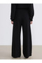 Black Petite Women's Sweatpants with Elastic Waist and Stones - 4