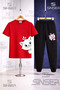 Children's Cat Head with Ribbons 3-Piece T-Shirt Tracksuit Set - 4